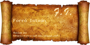 Forró István névjegykártya