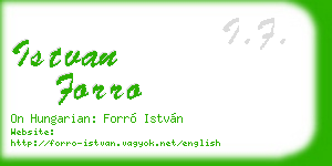 istvan forro business card