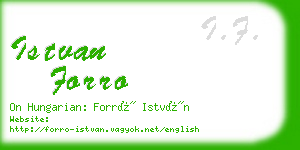 istvan forro business card